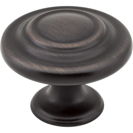 ELEMENTS BY HARDWARE RESOURCES 1-5/16" Diameter Brushed Oil Rubbed Bronze Round Arcadia Cabinet Knob 107DBAC